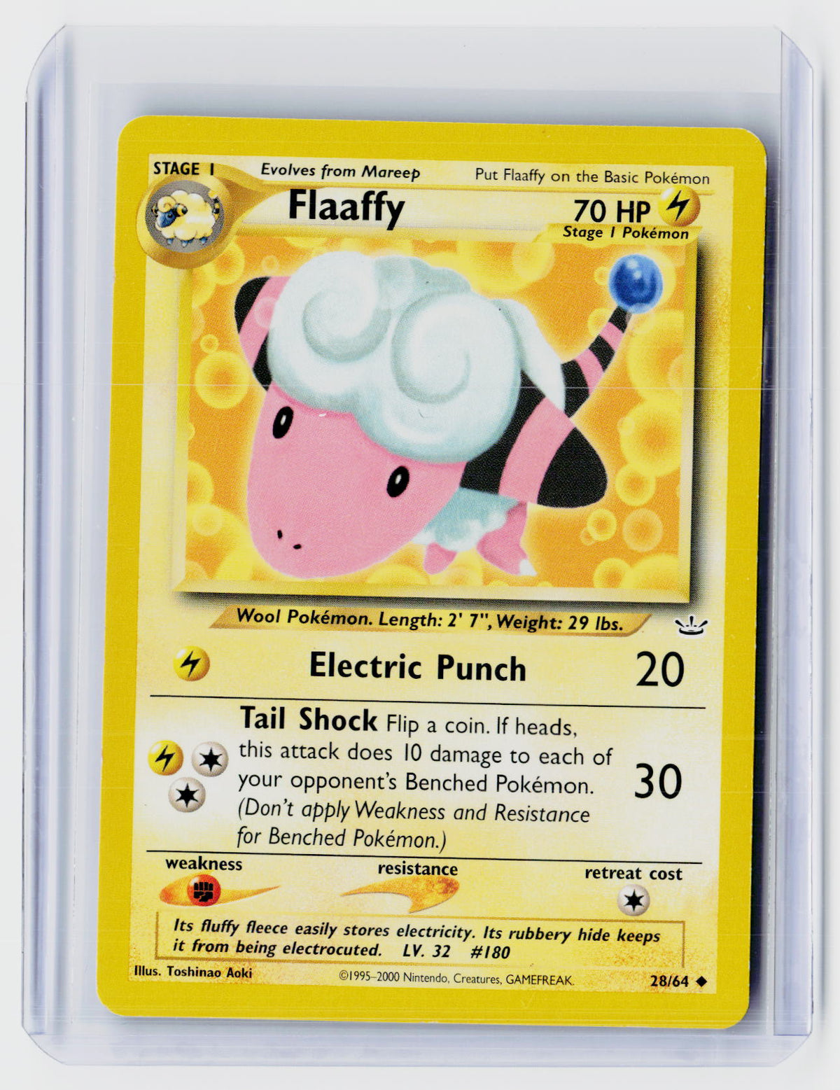 2001 Pokémon Neo Revelation Flaaffy 28/64 Unlimited - front