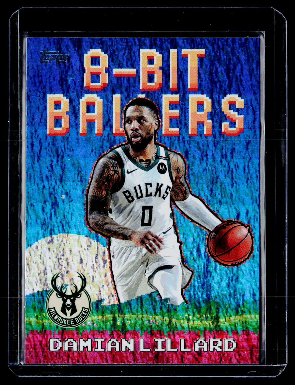 2025 Topps Basketball 8-Bit Ballers Damian Lillard #8B-8 Bucks - front