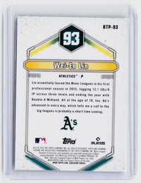 2026 Bowman Chrome Top 100 Wei-En Lin #BTP-93 Oakland Athletics - back