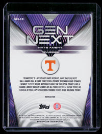 2025 Topps Bowman Chrome University Gen Next Refractor Nate Ament GN-10 Tennessee - back