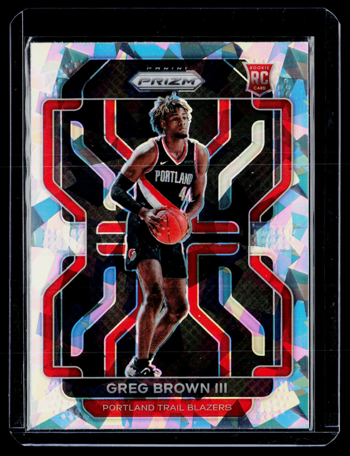 2021-22 Panini Prizm Basketball Greg Brown III Cracked Ice Rookie #291 - front