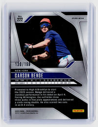 2025 Panini Prizm Baseball Carson Benge Blue Prizm #222 /199 - back