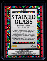 2022 Panini Prizm Baseball Stained Glass Bryce Harper #SG-4 - back