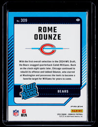 2024 Panini Donruss Optic Rated Rookie Rome Odunze #309 Chicago Bears - back