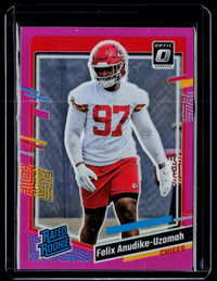 2023 Panini Donruss Optic Football Rated Rookie Felix Anudike-Uzomah #349 Pink Prizm - front