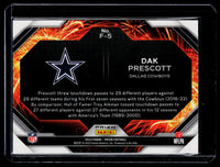 2023 Panini Prizm Football Fireworks Dak Prescott F-5 Green Prizm - back