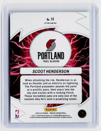 2023-24 Panini Mosaic Thunder Road Green Mosaic Scoot Henderson RC #14 - back