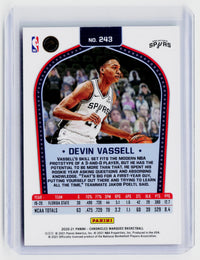 2020-21 Panini Chronicles Marquee Devin Vassell #243 Rookie Card - back