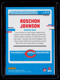 2023 Panini Donruss Optic Rated Rookie #314 Roschon Johnson Chicago Bears - back