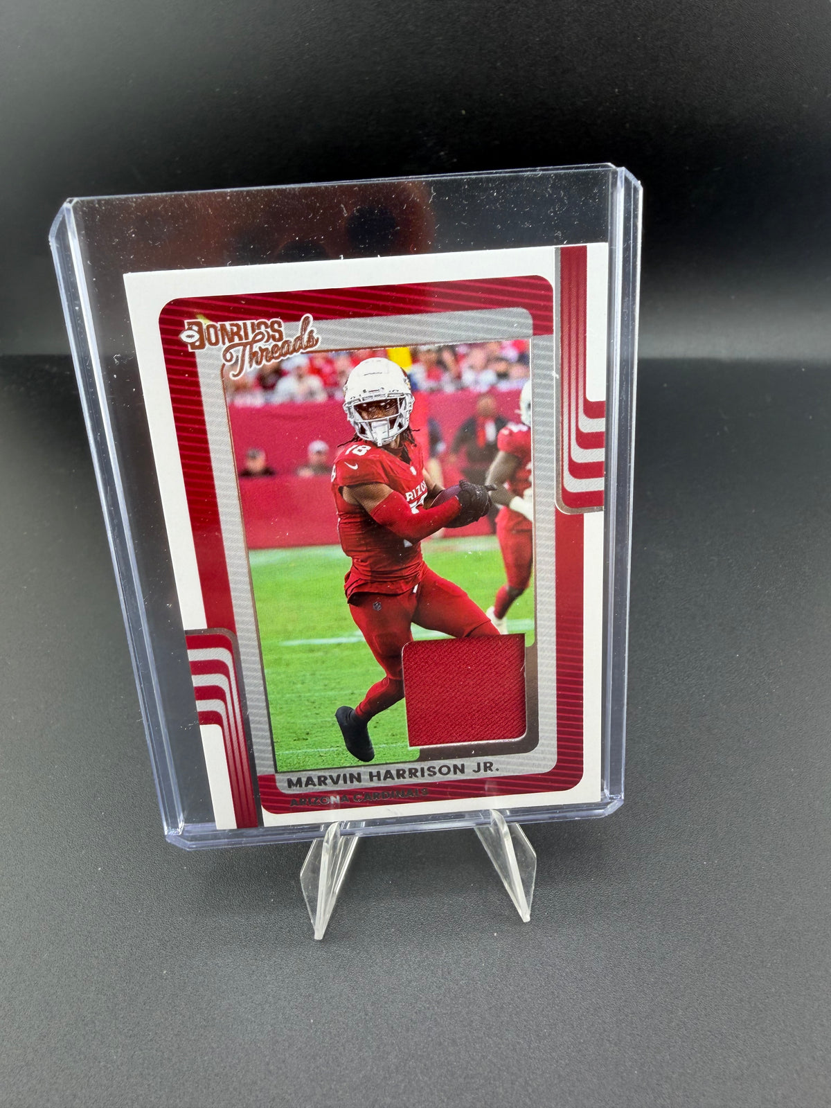 2025 Panini Donruss Threads Marvin Harrison Jr. Arizona Cardinals Memorabilia Card DTH-MHJ - front