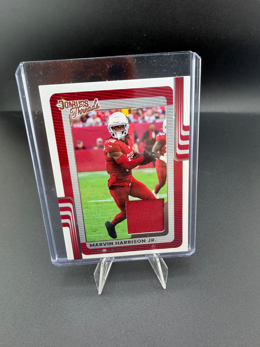 2025 Panini Donruss Threads Marvin Harrison Jr. Arizona Cardinals Memorabilia Card DTH-MHJ - front