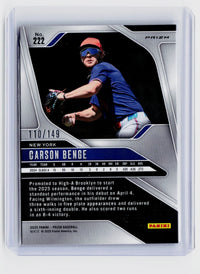 2025 Panini Prizm Baseball Carson Benge Purple Prizm #222 /149 - back