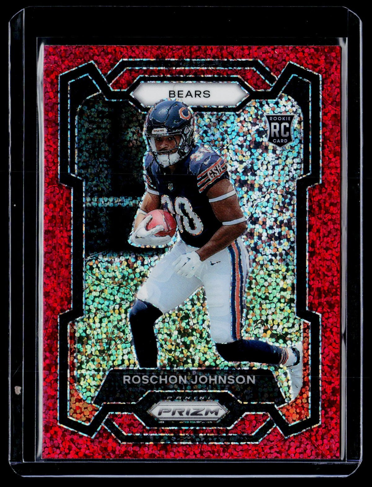 2023 Panini Prizm Football Roschon Johnson Red Sparkle #314 Bears Rookie Card - front