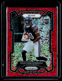 2023 Panini Prizm Football Roschon Johnson Red Sparkle #314 Bears Rookie Card - front