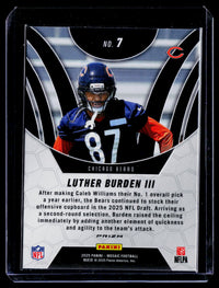 2025 Panini Mosaic Football Green Mosaic Rookie #7 Luther Burden III Chicago Bears - back
