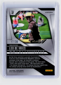2025 Panini Prizm Baseball Leo De Vries SSP Prizms #47 /20 - back