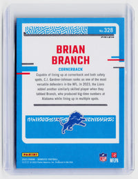 2023 Panini Donruss Optic Rated Rookie Brian Branch #328 Detroit Lions - back