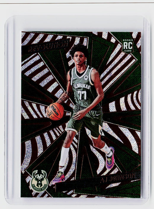 2024-25 Panini Revolution AJ Johnson Rookie Card #140 Milwaukee Bucks - front