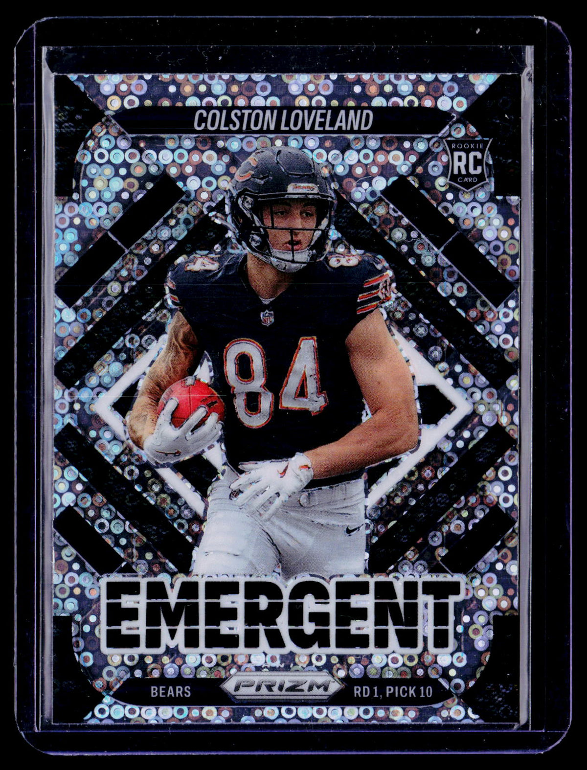 2025 Panini Prizm Football Emergent Colston Loveland RC #20 Chicago Bears - front