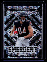 2025 Panini Prizm Football Emergent Colston Loveland RC #20 Chicago Bears - front