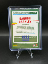 2023 Panini Donruss Optic Football Saquon Barkley Downtown Threads DT-SB Blue Hyper Prizm - back