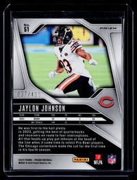2024 Panini Prizm Football Jaylon Johnson Pandora Prizm #51 037/400 - back
