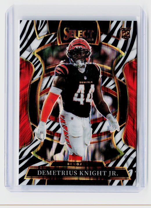 2025 Panini Select Football Demetrius Knight Jr. Zebra RC #58 Concourse - front
