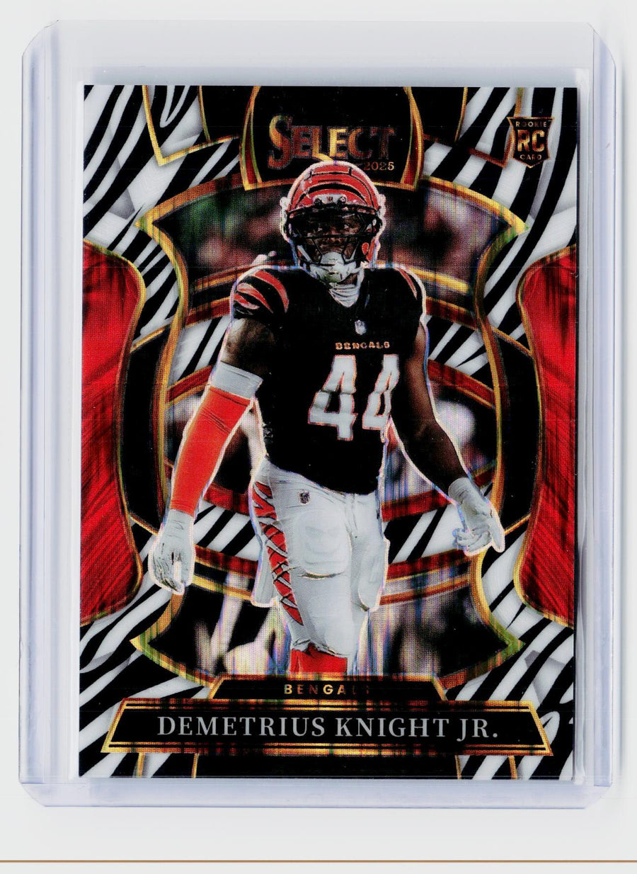 2025 Panini Select Football Demetrius Knight Jr. Zebra RC #58 Concourse - front