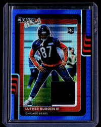 2025 Panini Donruss Optic Threads Luther Burden III RC Memorabilia DTBH-LBN Chicago Bears - front