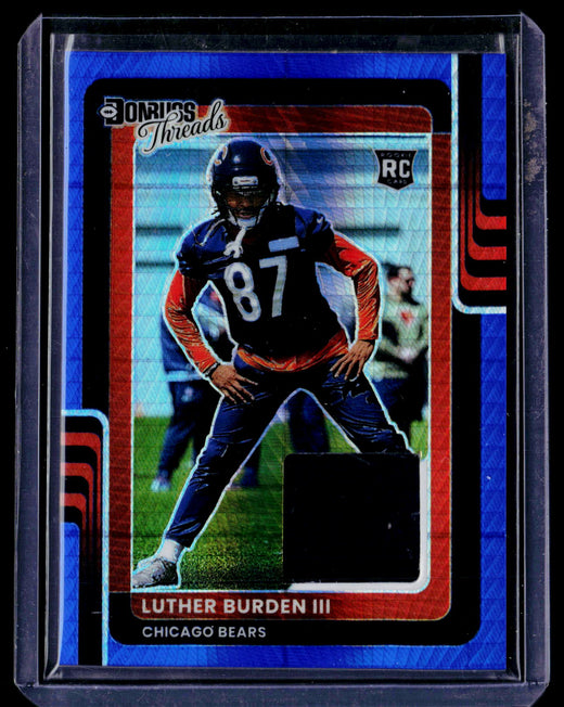 2025 Panini Donruss Optic Threads Luther Burden III RC Memorabilia DTBH-LBN Chicago Bears - front