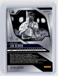 2025 Panini Prizm Baseball Lou Gehrig Blue Prizm #300 160/199 - back
