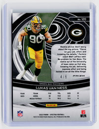 2023 Panini Spectra Football Lukas Van Ness Rookie Green 4/8 #120 - back
