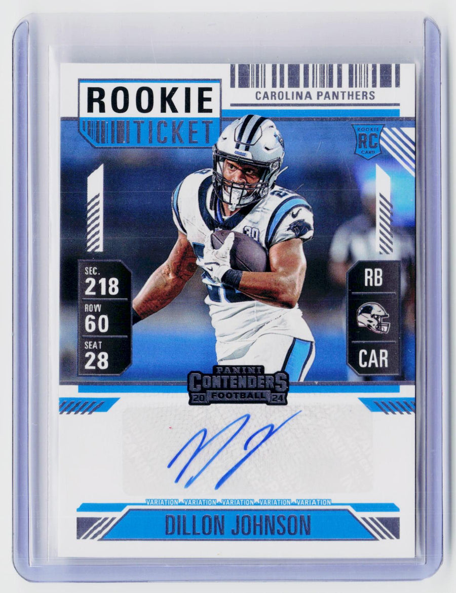 2024 Panini Contenders Football Dillon Johnson Rookie Ticket Variation Autograph #151 - front