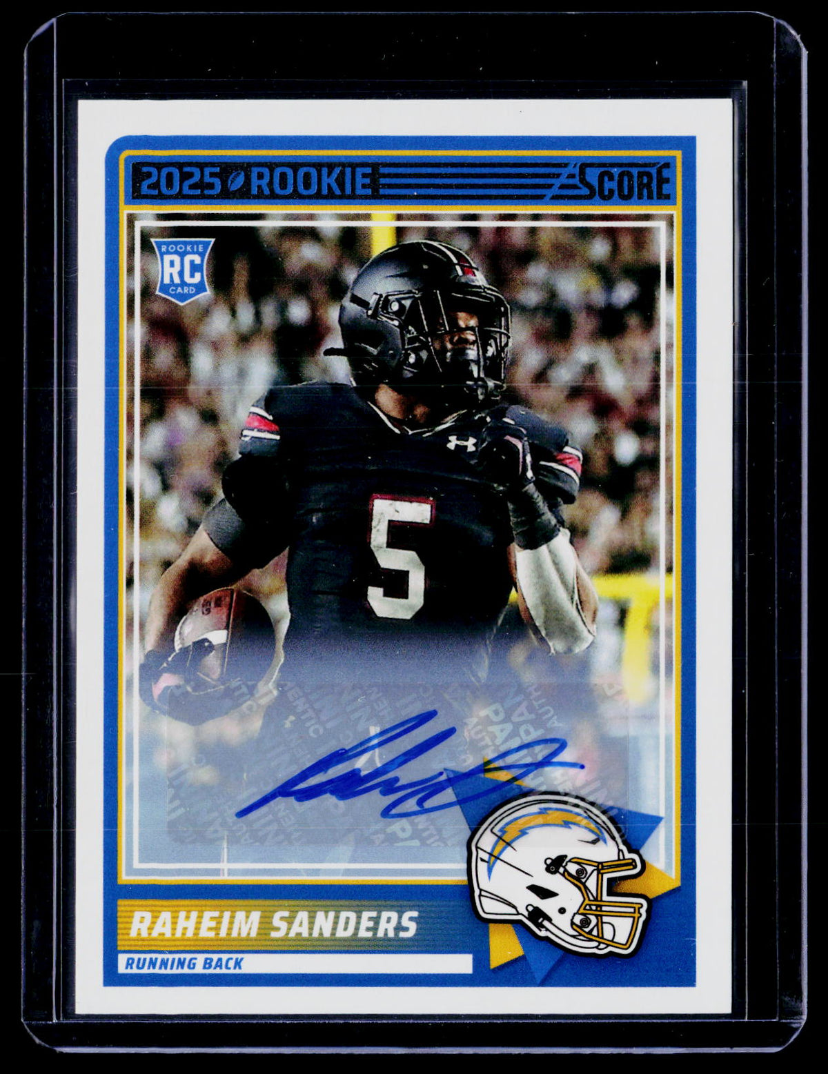 2025 Panini Score Football Base Rookie Signatures Raheim Sanders #45 Auto RC - front