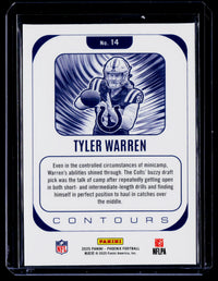 2025 Panini Phoenix Football Contours Tyler Warren RC #14 Indianapolis Colts - back