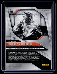 2025 Panini Prizm Baseball Christy Mathewson Red Checkerboard Red Power Prizms #129 /99 - back