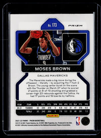 2021-22 Panini Prizm Basketball Moses Brown #173 Dallas Mavericks - back