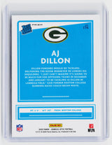 2020 Panini Donruss Optic AJ Dillon Rated Rookie #174 Green Bay Packers - back