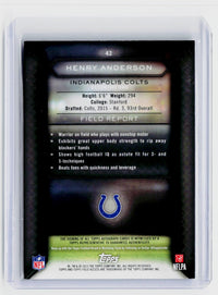 2015 Topps Field Access Rookie Autographs Henry Anderson #42 - back