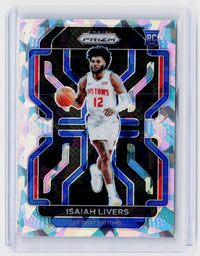 2021-22 Panini Prizm Isaiah Livers White Sparkle Rookie #296 Detroit Pistons - front