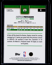 2025 Topps Basketball Payton Pritchard Boston Celtics #4 - back