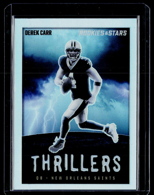 2023 Panini Rookies & Stars Thrillers Derek Carr #TH-21 Silver Prizm - front
