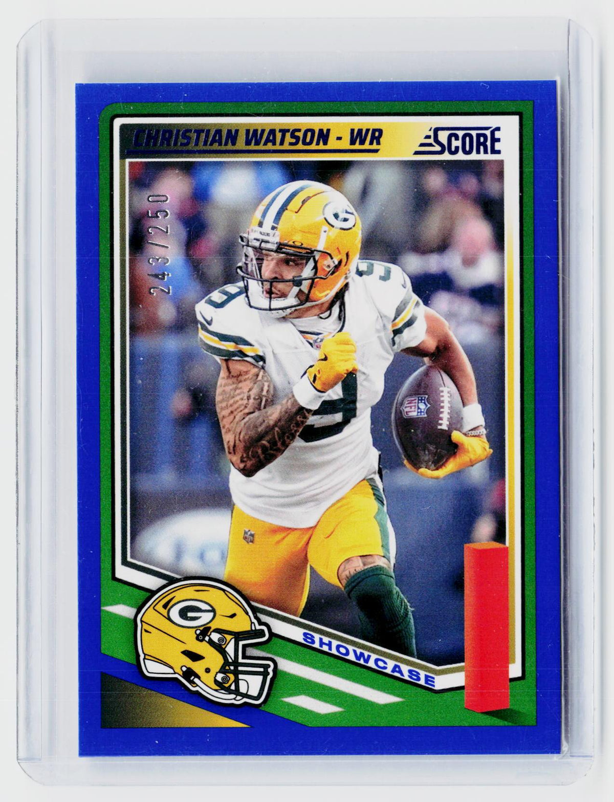 2025 Panini Score Showcase Christian Watson #248 /250 Green Bay Packers - front