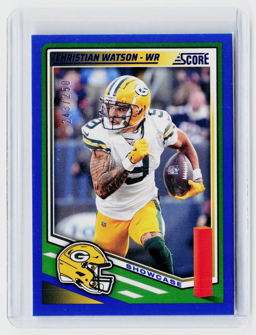 2025 Panini Score Showcase Christian Watson #248 /250 Green Bay Packers - front