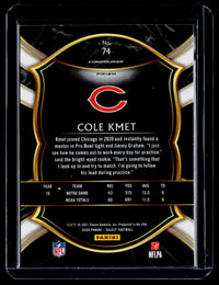 2020 Panini Select Football Cole Kmet Concourse Rookie #74 Chicago Bears - back