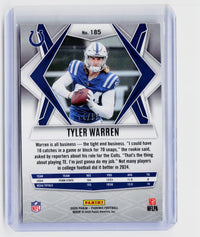 2025 Panini Phoenix Football Tyler Warren Rookie Card #185 Indianapolis Colts - back