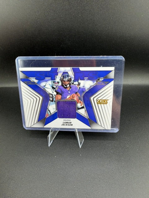 2023 Panini Score Stars Memorabilia Lamar Jackson #SMI-LJN - front