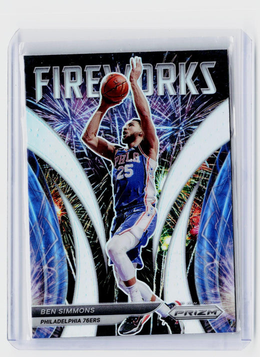 2021-22 Panini Prizm Fireworks #21 Ben Simmons Philadelphia 76ers - front