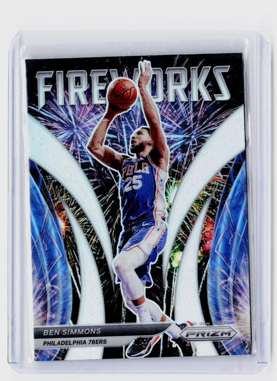 2021-22 Panini Prizm Fireworks #21 Ben Simmons Philadelphia 76ers - front