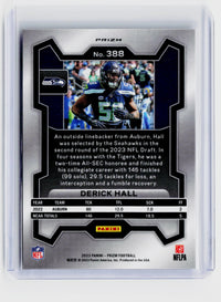 2023 Panini Prizm Derrick Hall Black and White Checkerboard Rookie Card #388 - back